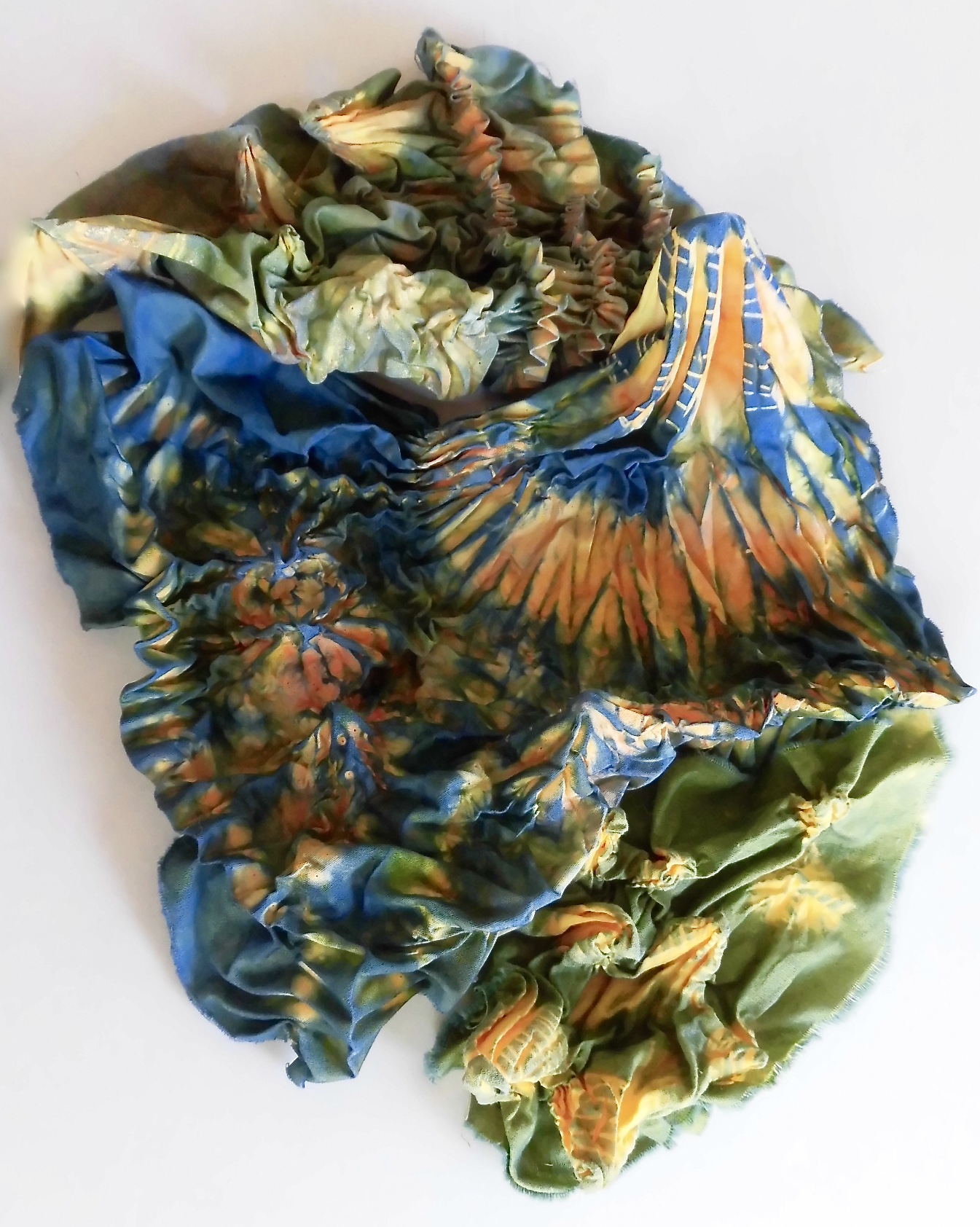 Shibori Stitching and Indigo Dyeing